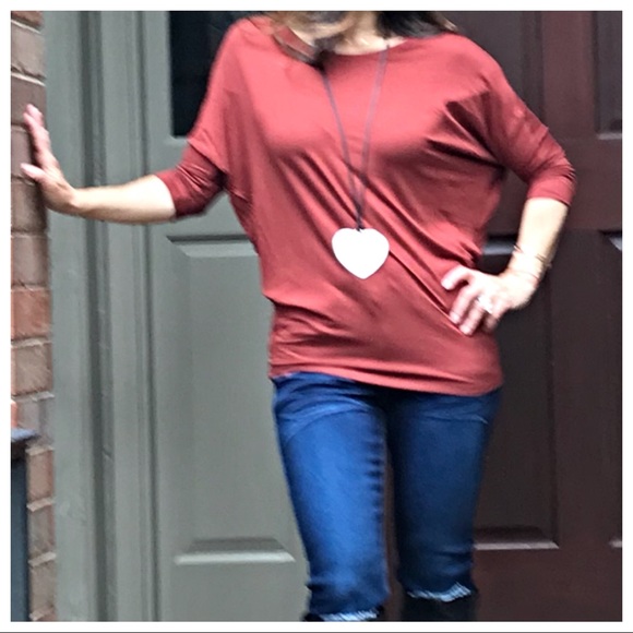 Rust best selling dolman top - Picture 3 of 5